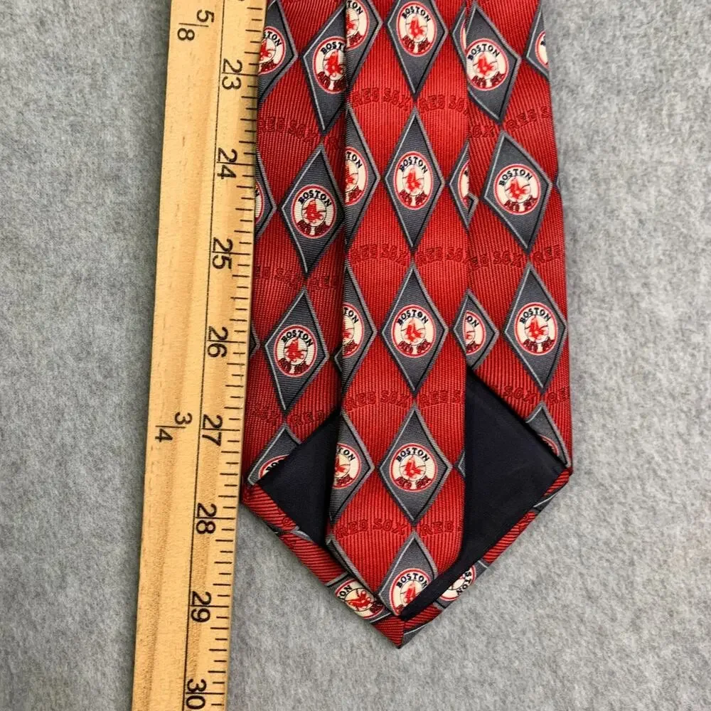 Boston Red Sox Silk Tie Logo All Over Print Logo MLB Baseball Mens
